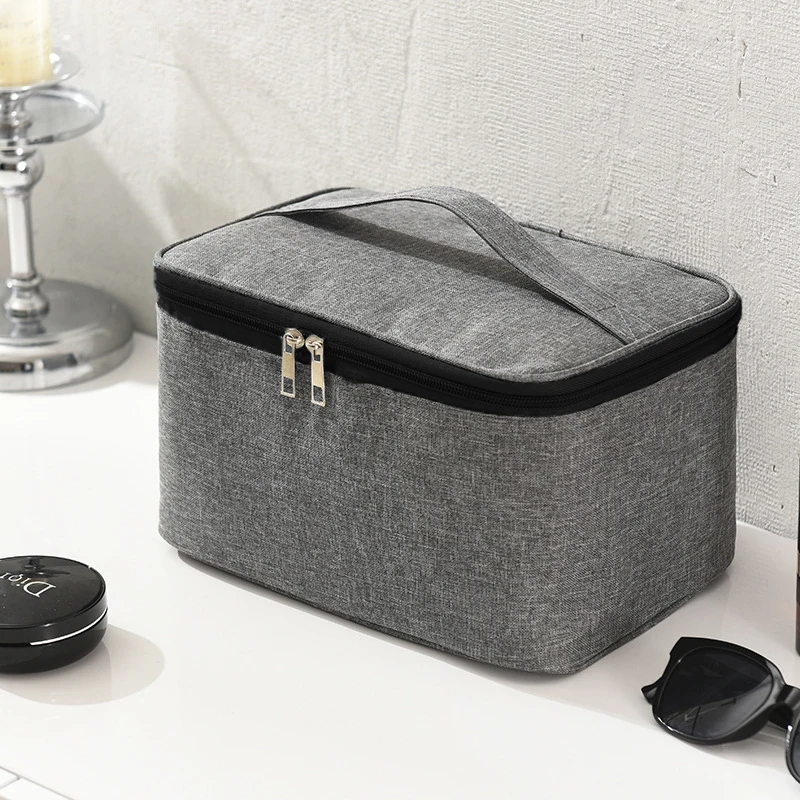 Toiletry Bag 1pc Business Trip Men's Double Layer Large Capacity Cosmetic Bag Oxford Cloth Storage Portable Handbag
