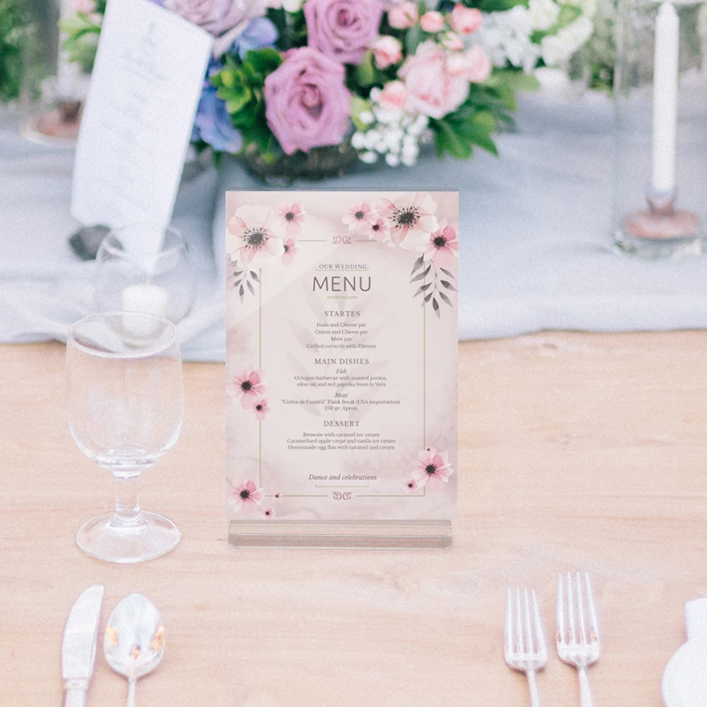 아크릴 사인 거치대 데스크탑 가격 디스플레이 스탠드, 수직 앨범, 엽서 거치대, 레스토랑 슈퍼마켓용, A6, 4 개