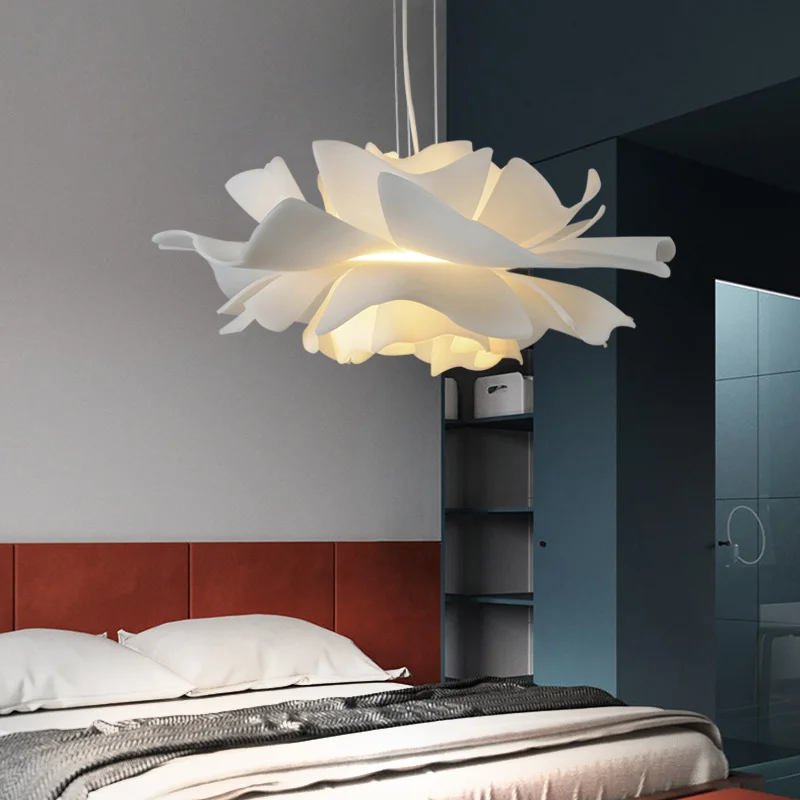 Bloemvorm Kroonluchter Wit Acryl Hanglamp Nordic Led Plafond Hanglamp Voor Woonkamer Slaapkamer Eetkamer Keuken