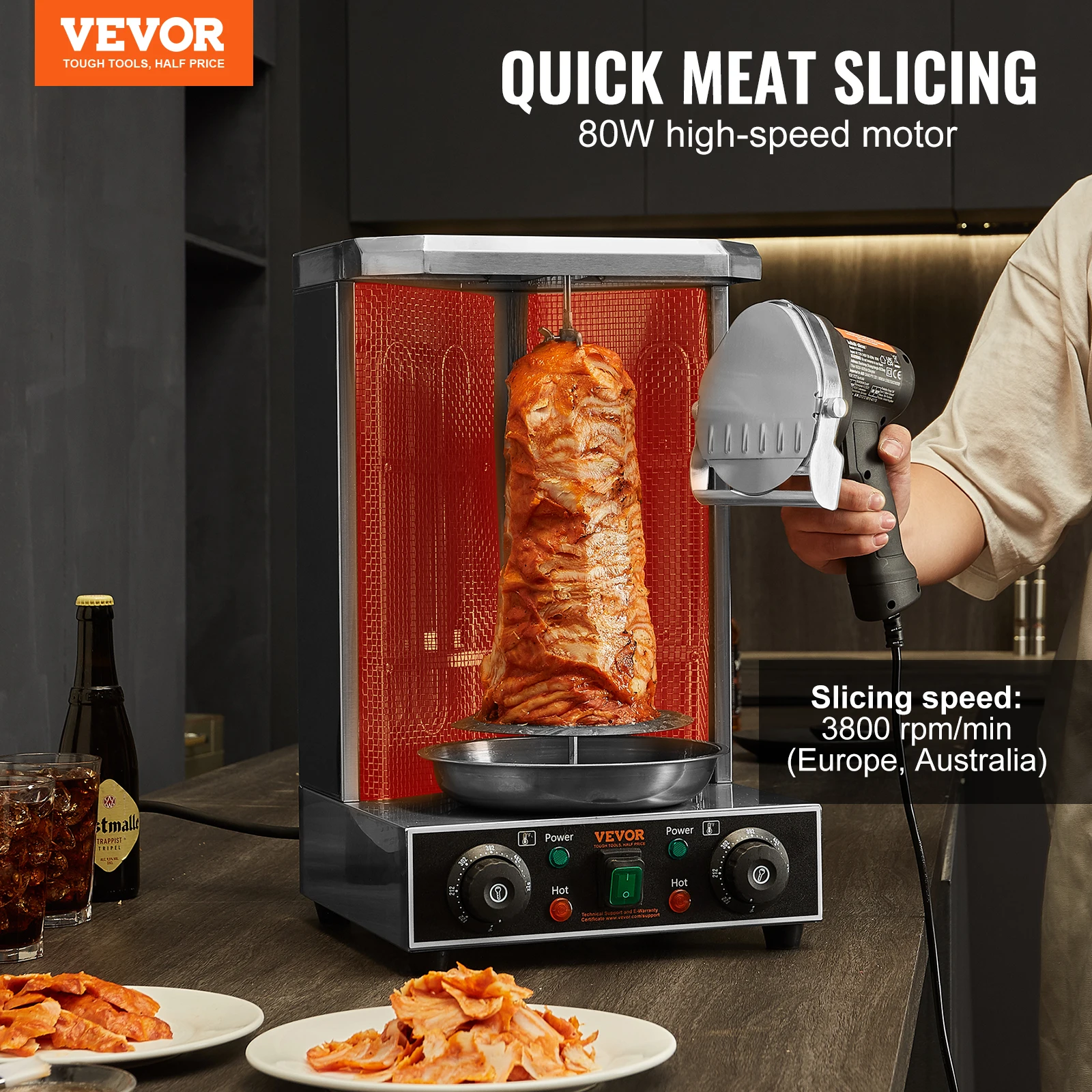Electric Meat Slicer Shawarma Knife Kebab Knife Gyro Cutter