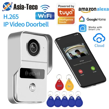 Tuya 1080P Wifi Wireless Video Doorbell Door Phone Camera Intercom Support Electronic Lock Remote Unlock Module with RJ45 to POE 1