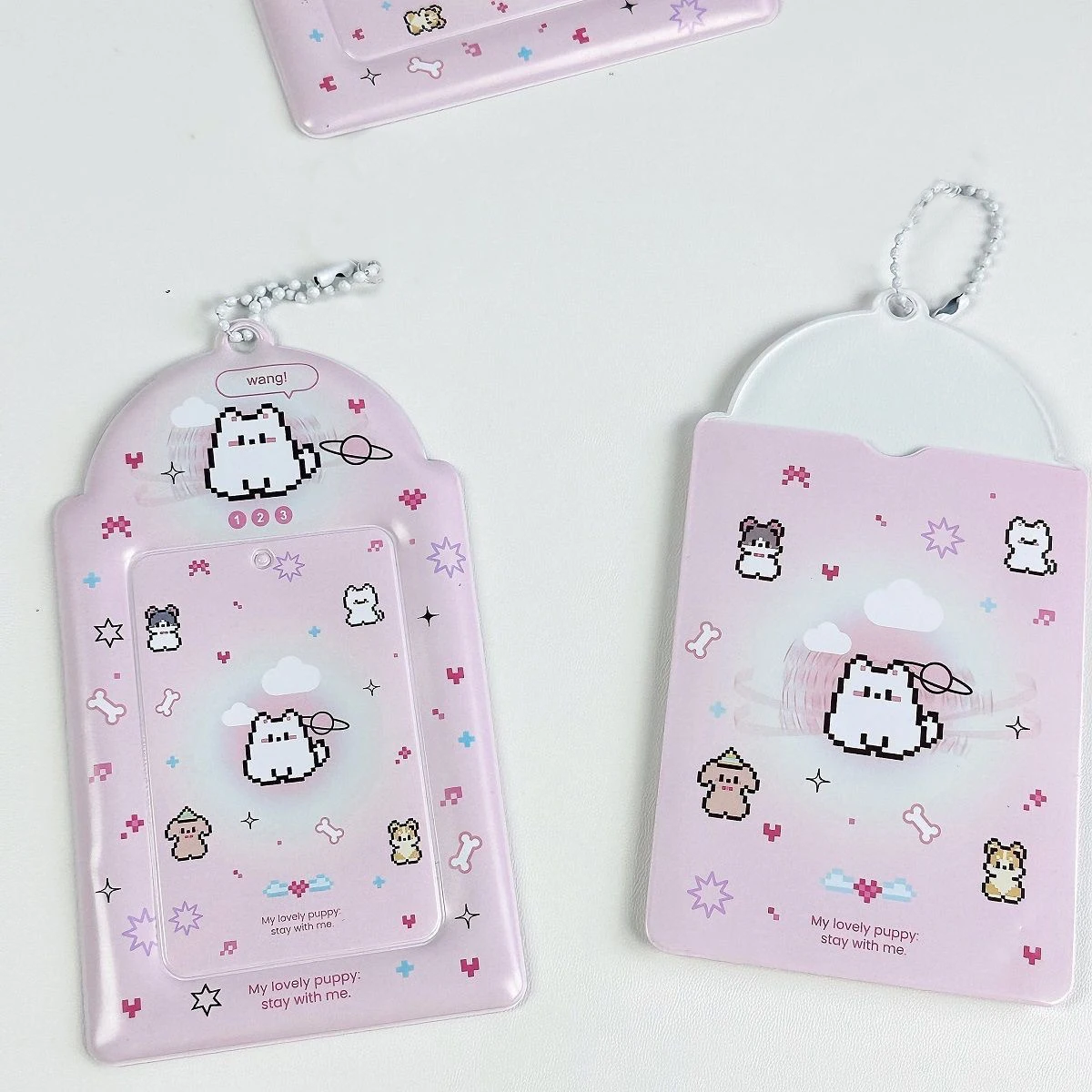 1pcs Photo Card Holder Keychain Id Badge Holder,3 Inch Photocards Holder Protective Sleeves Id Case Holder 4
