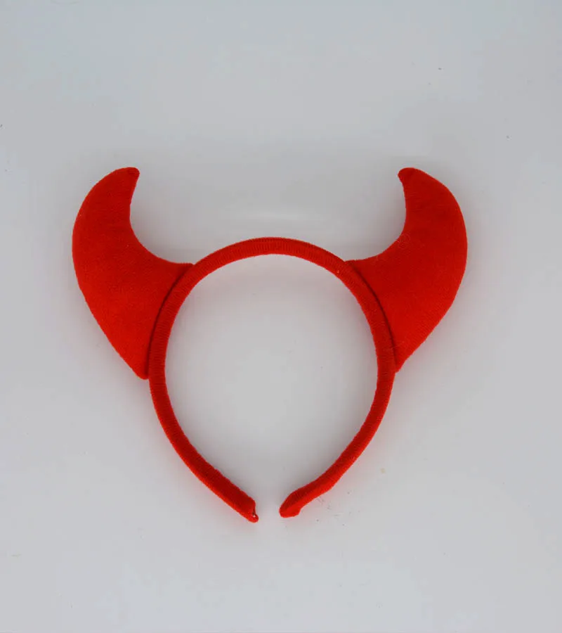 Adults Kids Plush Men Boy Animal Black Red Devil Horn Headband Demon  Hairband Gift Birthday Party Cosplay Costume Halloween