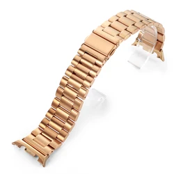 Premium Stainless Steel Watchband Bracelet - Universal Fit, Metal Design - Watch 8 Classic 46mm (Rose Gold)