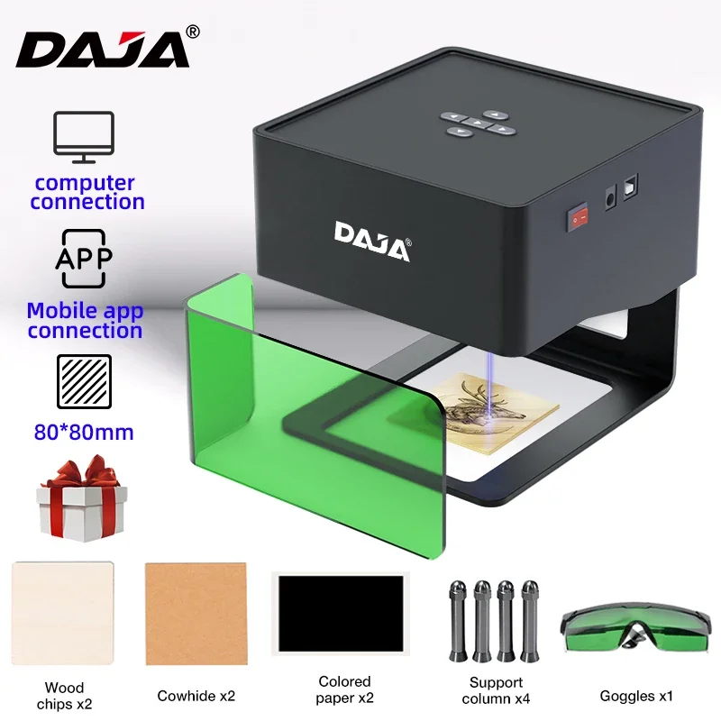DAJA DJ6 Mini Portable laser engraver Bluetooth DIY Leather Wood Plastic Acrylic Fully Automatic