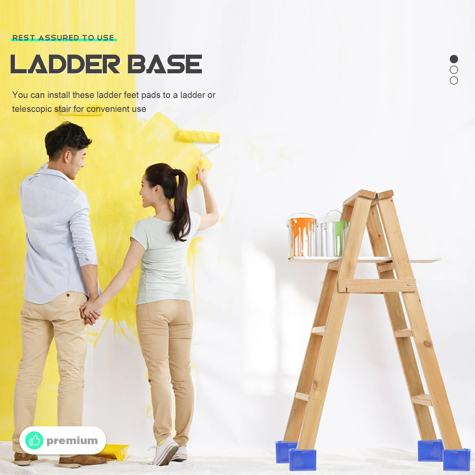 2 Pcs Non Slip Ladder Feet Cover Durable Rubber Foot Protector Telescoping Stair Accessory Scaffolding Part Ladder Component