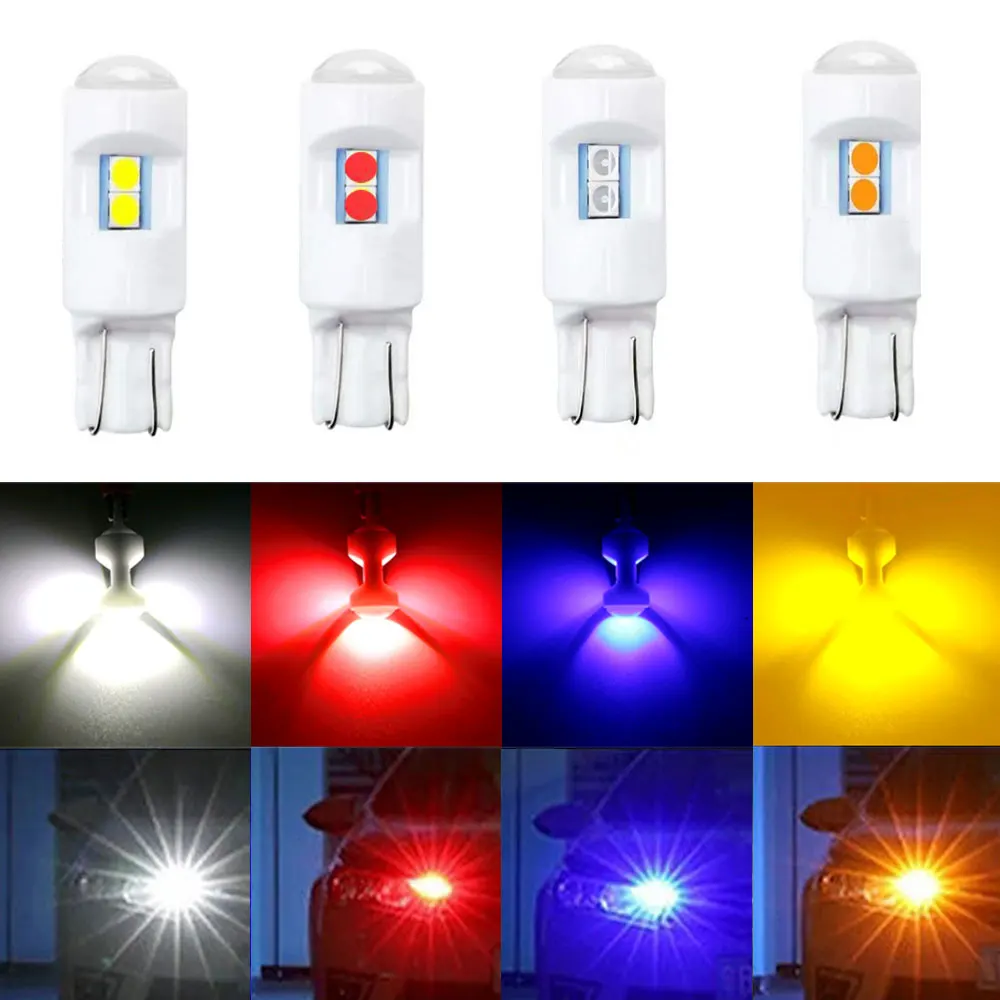 

1Pc 3030 T10 W5W WY5W Ceramic Car Wedge Interior Light Source LED Parking Bulb License Plate Lamp Car Interior Accessories