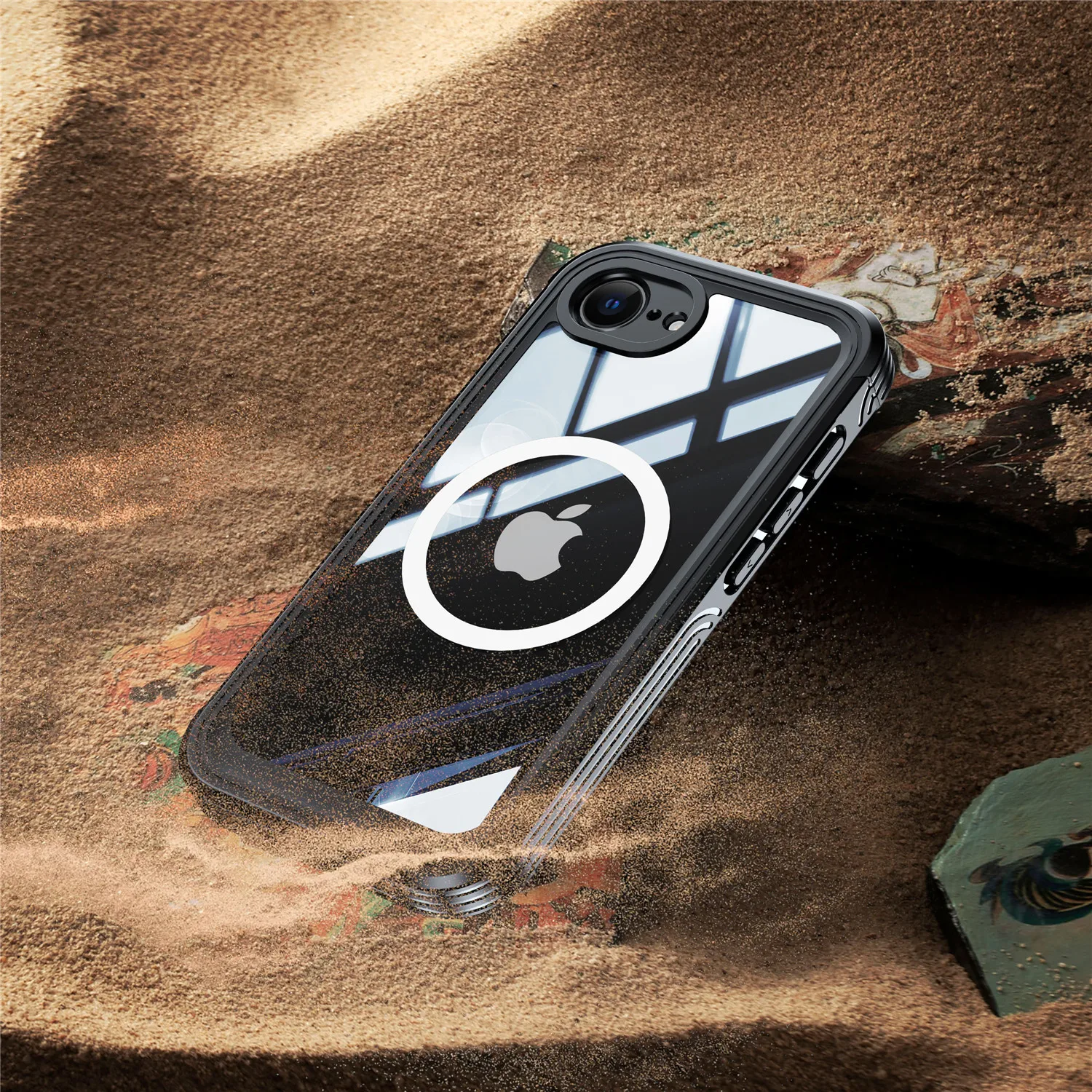 Premium 360 Protection Case with Double Layer Glass Screen Protector and Magnetic Wireless Charging Cover