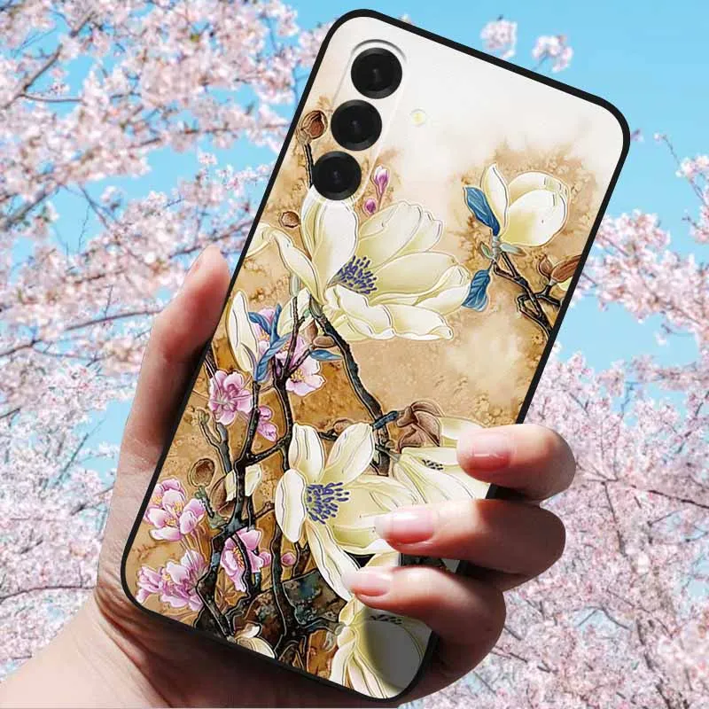 3D Relief Flower Embossed Soft Silicone Case with Cartoon Owl Design