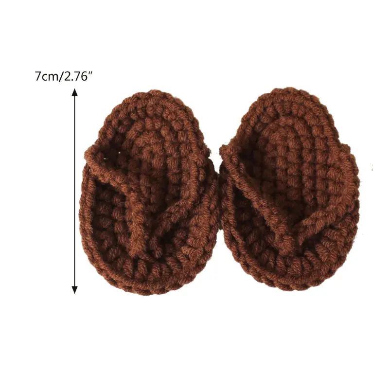 Mini Newborn Baby Slippers Photography Props Handmade Crochet Baby Slippers Baby Infant Photography Accessories 5