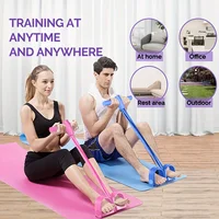 Tendeur de pédale multifonctionnel à quatre tubes, bande élastique de Yoga, équipement de Fitness à domicile, corde de Tension de renforcement Abdominal 2