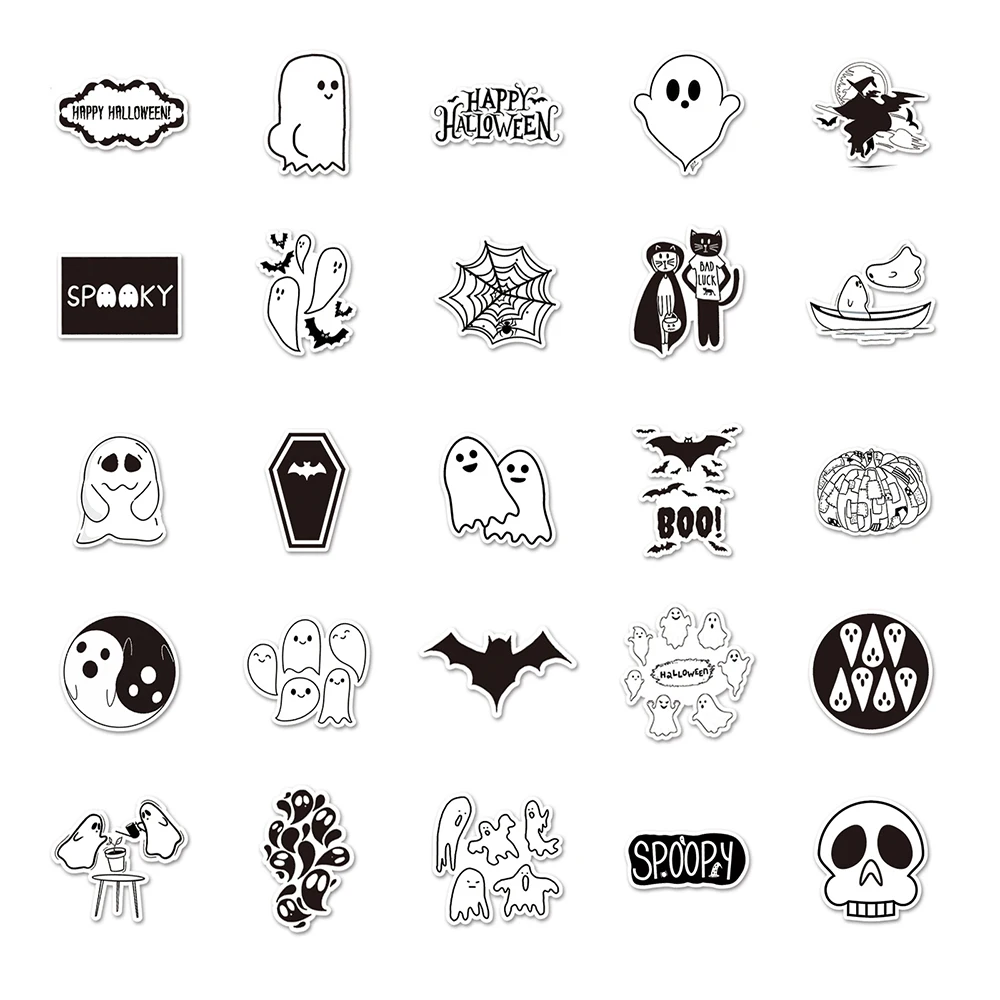 Set 6x aufkleber sticker halloween auto motorrad deko geist