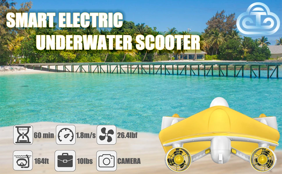 60mins Underwater Sea Scooter 3.6mph Dual Motor 1.8M/S Diving Equipment Underwater Propeller for Scuba Snorkeling 1 480W Children Carburetor Cooled Adult New Hand Mini Skipper Electric Force Drive Under Water Scooter