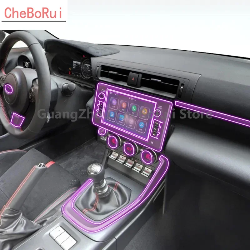 

Пленка для SUBARU BRZ 2021-2023, аксессуары для салона автомобиля, прозрачная пленка из ТПУ для консоли, устойчивая к царапинам, пленка для дисплея GPS радио