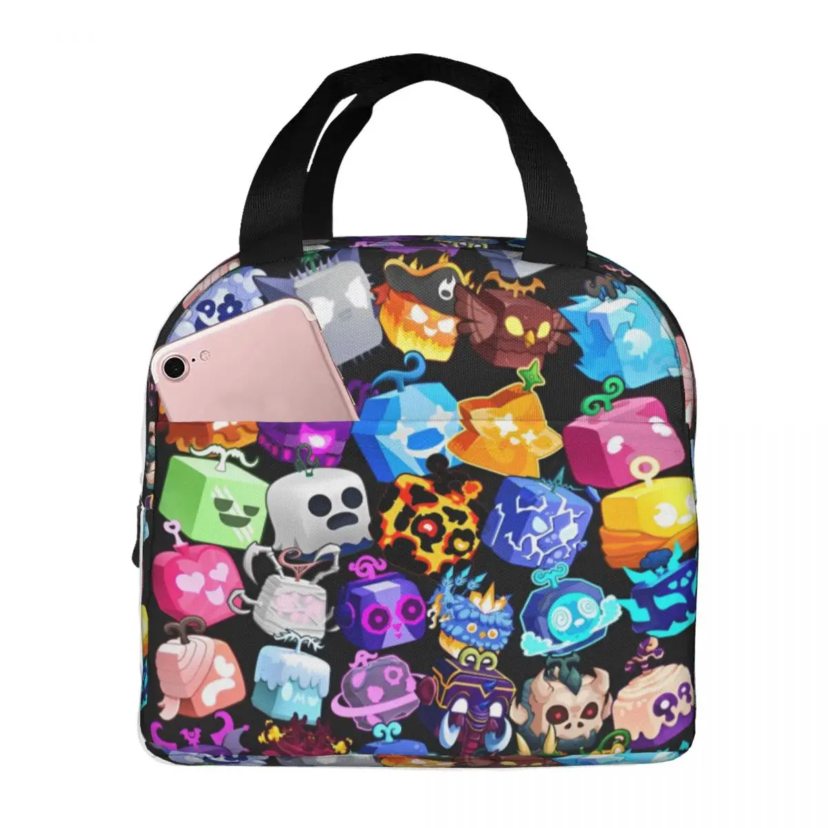 Blox Fruits Gaming Game Insulated Lunch Bag Thermal Bag Reusable Robloxx High Capacity Tote Lunch Box Food Storage Bags Office