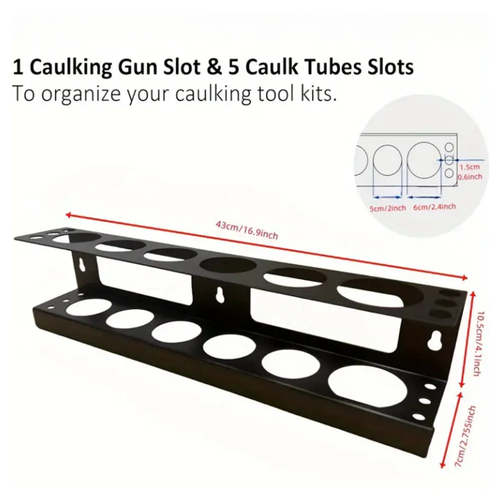 Caulking Gun Holder Wall Mount Heavy Duty Steel Hand Caulking Gun Storage Rack Organizer for Garage Workshop 2