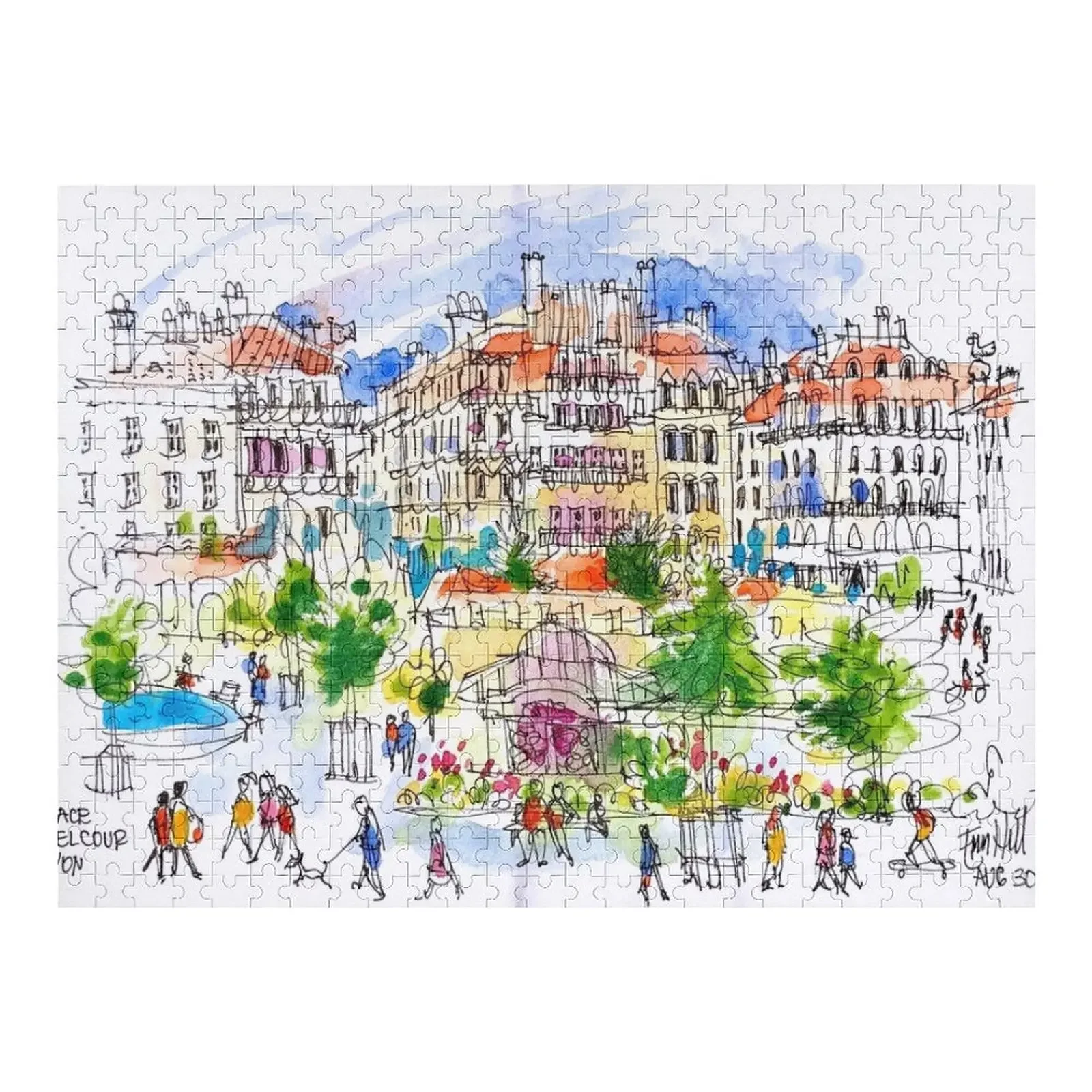 Place Bellecour Lyon Jigsaw Puzzle Custom Wooden Gift Christmas Toys Puzzle