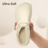 Crestar Winter Fur Women Slippers Outdoor Antiskid Waterproof Fuzzy Lined Men Garden Shoes Adjustable Warm Fluffy House Slippers 4