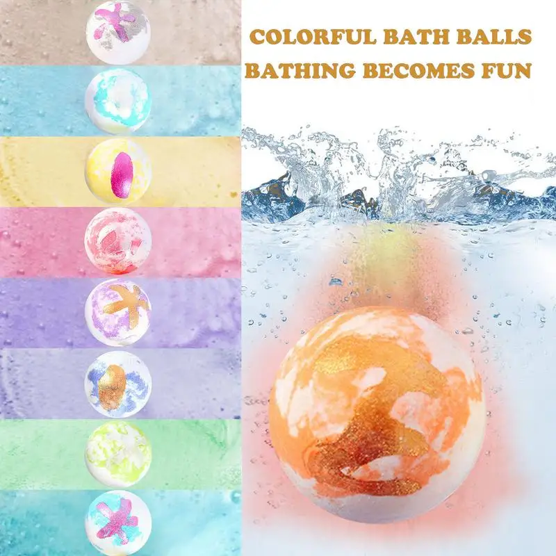 Bath Ball Gift Set Handmade Bath Ball 9PCS Colorful Fizzy Bath