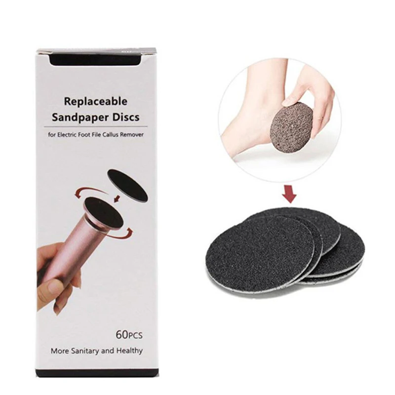 Foot Dead Skin Sandpaper Smart Wheel Pedicure File 60Pcs Flexible Grinding Disc Tool Replaceable Nozzles Sawing Sholts Cuticle foot file foot care tool foot sanding paper foot exfoliating file electric foot grinder foot grinder