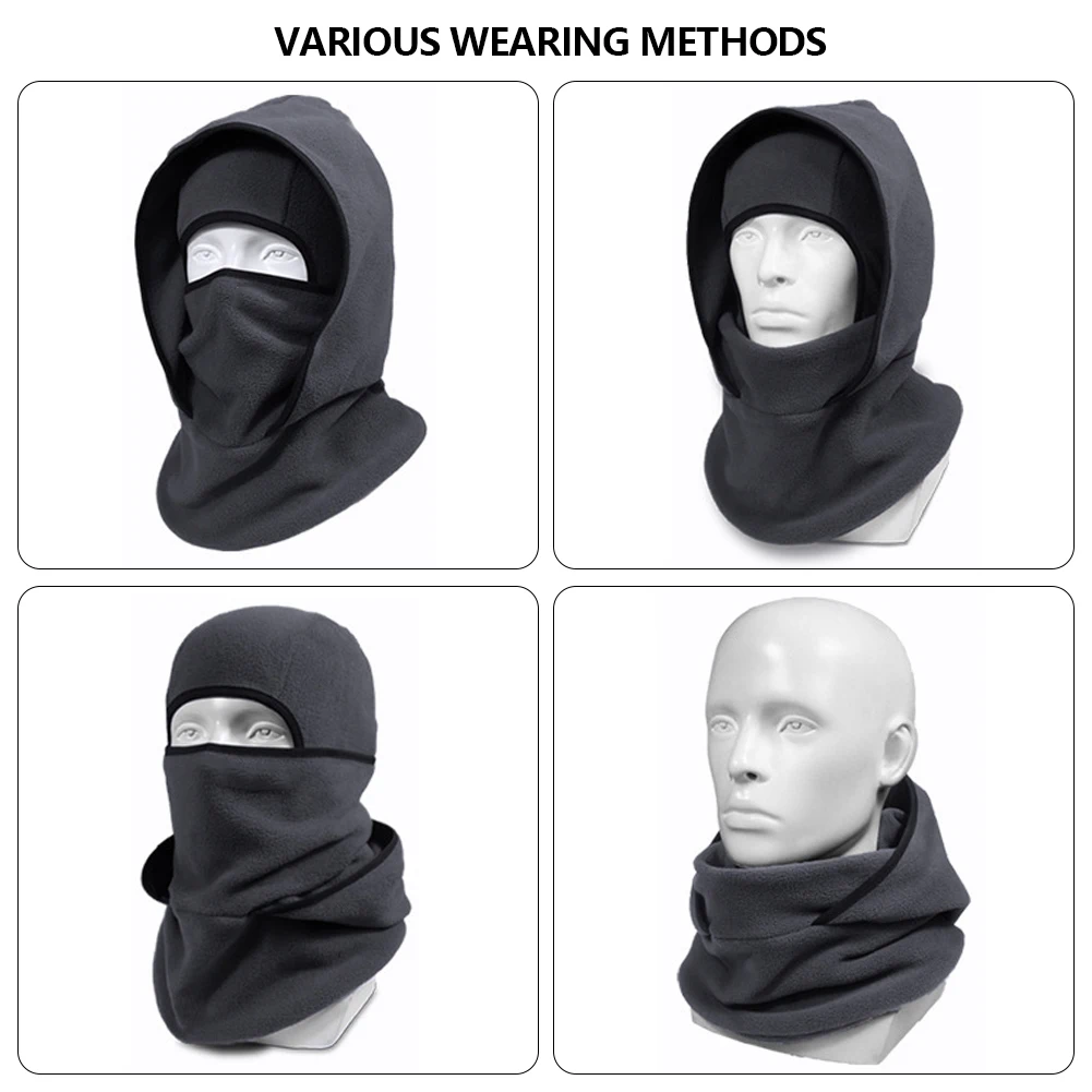 오토바이 바이크 방풍 발라클라바 모자 유니섹스 두꺼운 플리스 헤드 넥 커버 겨울 따뜻한 스포츠 스카프 캡 남녀 공용