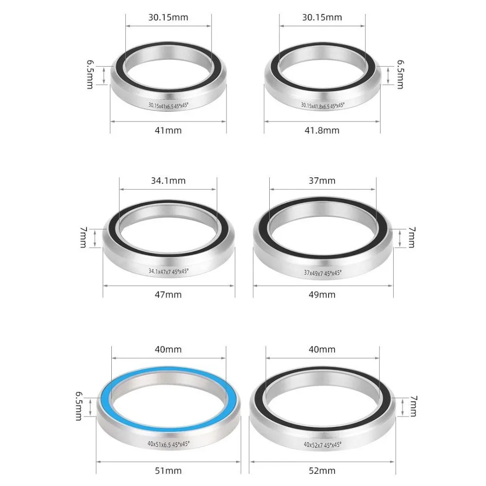 General Bike Headset Bearing Wear Resistance Steering Bearings Bicycle Headset Bearing Waterproof Steel Bike Repair Parts
