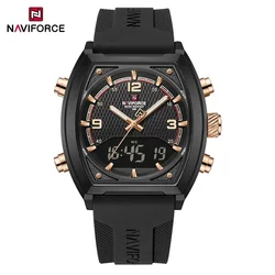 NAVIFORCE Men's Military Sports Watch - Dual Time Display, Water Resistant Outdoors Wristwatch (BRGB)
