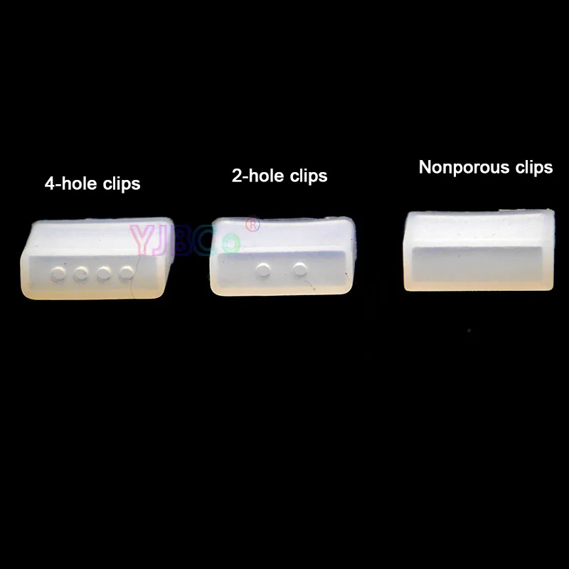 LED Strip Clips 50pcs/pack Silicon tube IP67 Silicon clip Nonporous end caps 5050 3528 WS2813 ws2801 ws2811 ws2812b led strip light led strip clips led strip cable touch induction light strip accessory led light bracket