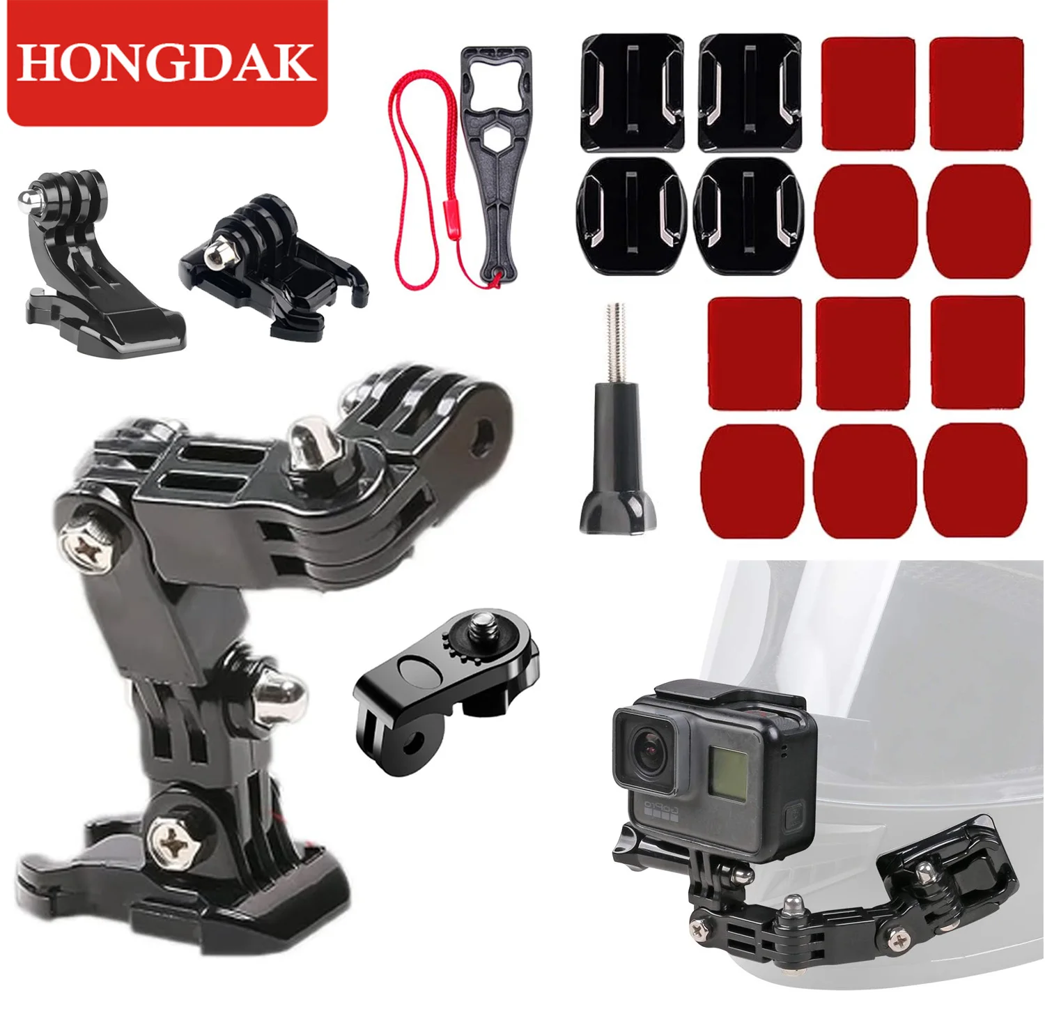 

HONGDAK For GoPro Hero Helmet Strap Mount for Go Pro 11 10 9 Motorcycle Helmet Chin Fixing Bracket Sports Camera Accessories