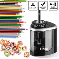 Electric Auto Pencil Sharpener for Students, Helical Steel Blade Sharpener for Artists, Colored Pencils for Kids and Adults 1