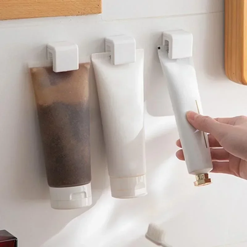 3Pcs Toothpaste Clip Self Adhesive Wall Mount Bathroom Cleansing Milk Cream Toothpaste Holder Bathroom Supplies