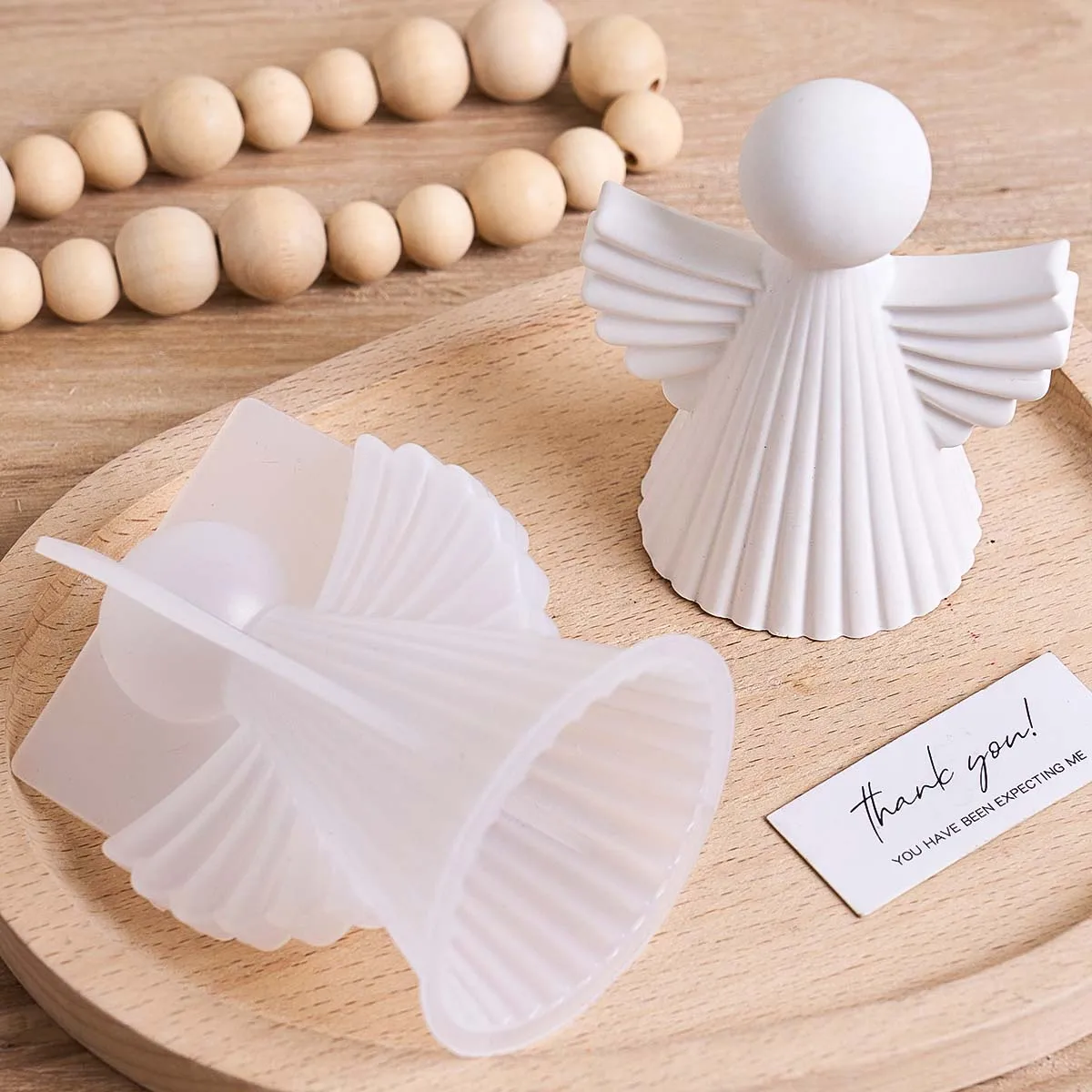 Einfachheit Engel Silikon Kerze Form DIY Geometrische Flügel Streifen Engel Aromath Gips Ton Formen Seife Harz Handwerk Machen Hause Dezember – Detail 7
