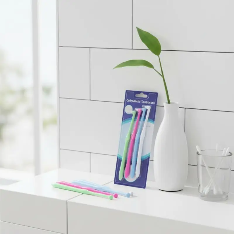 치아 청소 브러쉬 4개입 부드러운 치간 틈새용 싱글 빔 브레이스 및 치아 틈새용 전문 구강 관리 도구