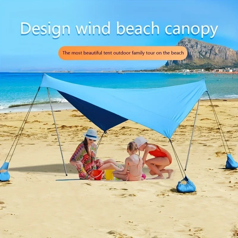 

Portable Premium Camping Outdoor Beach Sun Shade Canopy Summer UV-Protected Polyester Cloth Shade Shelter for Family Hot Sale