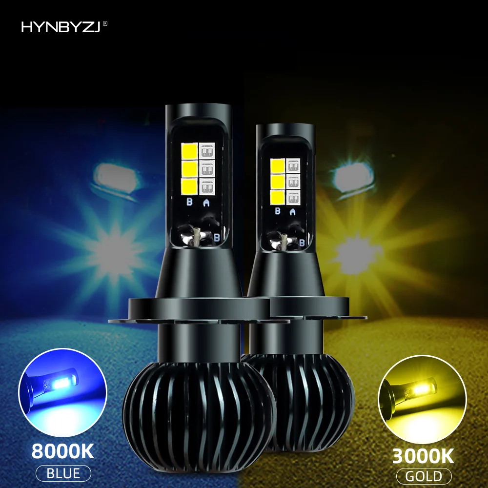 HYNBYZJ H7 LED Fog Headlight Bulbs 880/881 H1 H3 9005 9006 5202 Auto Lamps 3000K 8000K Ice Blue Gold Foglamps