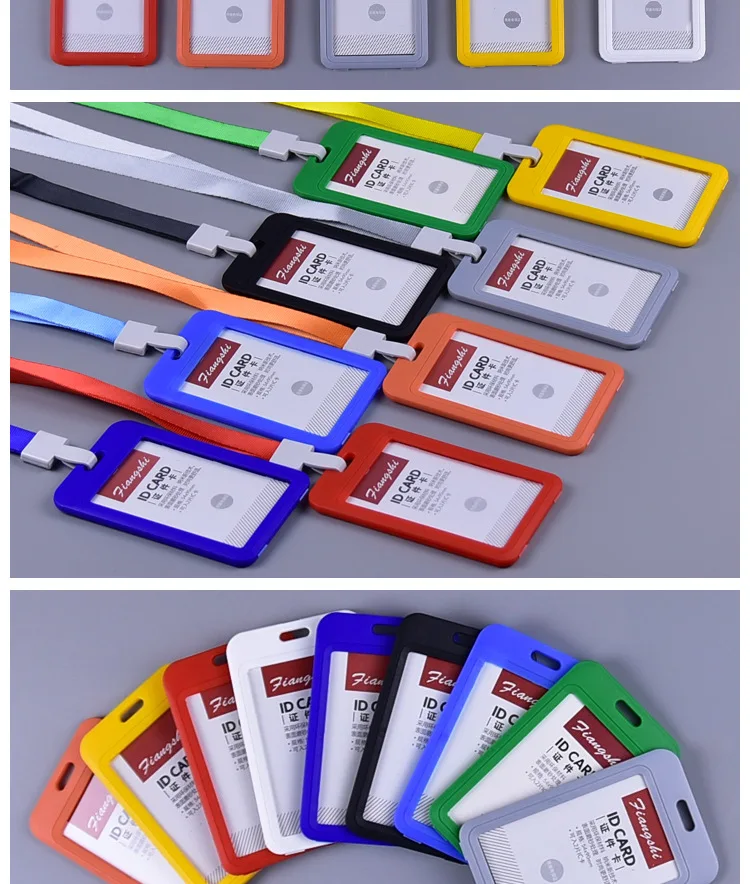 Vibrant Dual Clear ID Card and Badge Holder with Lanyard for Office and School Use