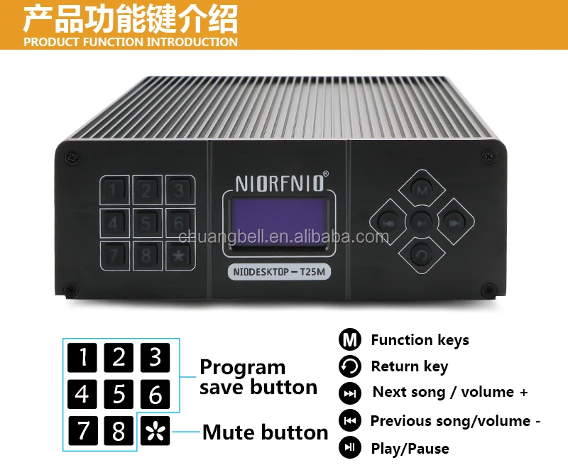 2026PC 컨트롤 NIO-T25M 25w 무선 전문 방송 FM 라디오 방송국 송신기 CZE-T251 TR505