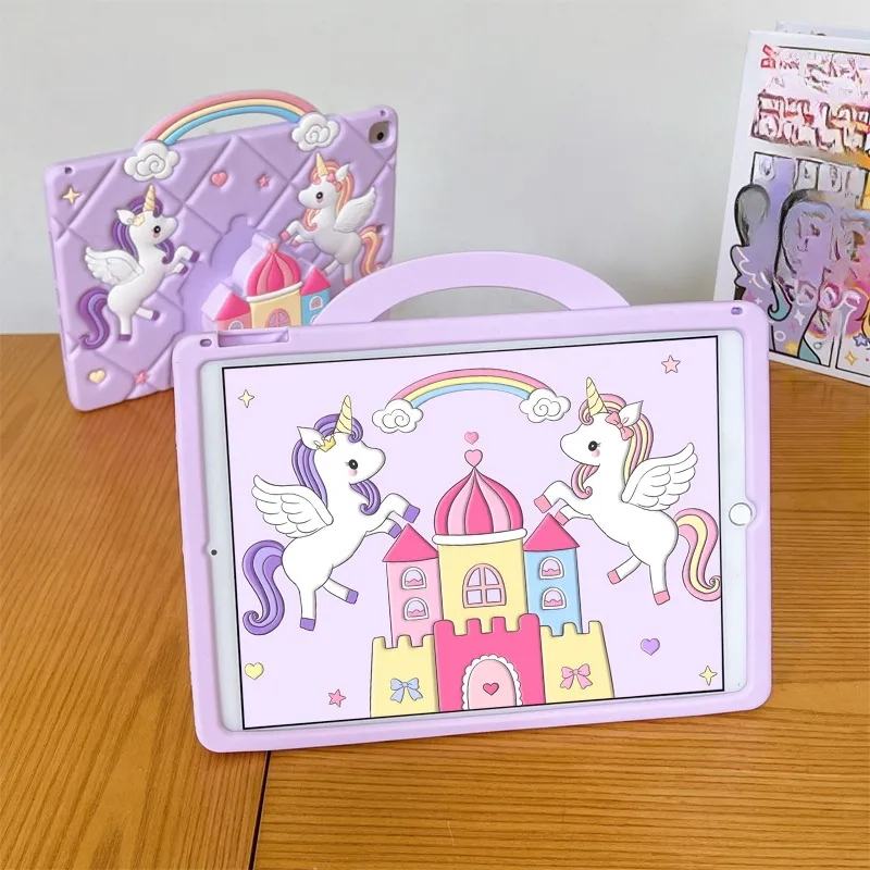 Custodia Antiurto Per IPad Con Manico | Per Bambini, EVA, Supporto | Compatibile IPad 7/8/9, Air, Mini