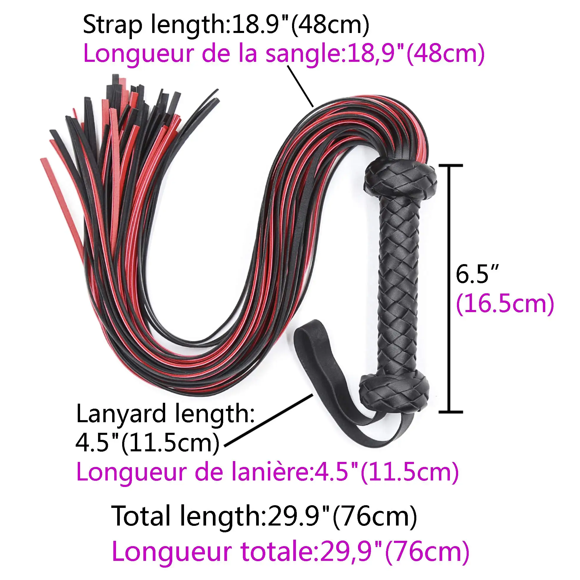 Faux Leather Whip for Horse Riding,Soft Crop for Equestrian,Floggers for Cosplay Costume Stick to Train 4