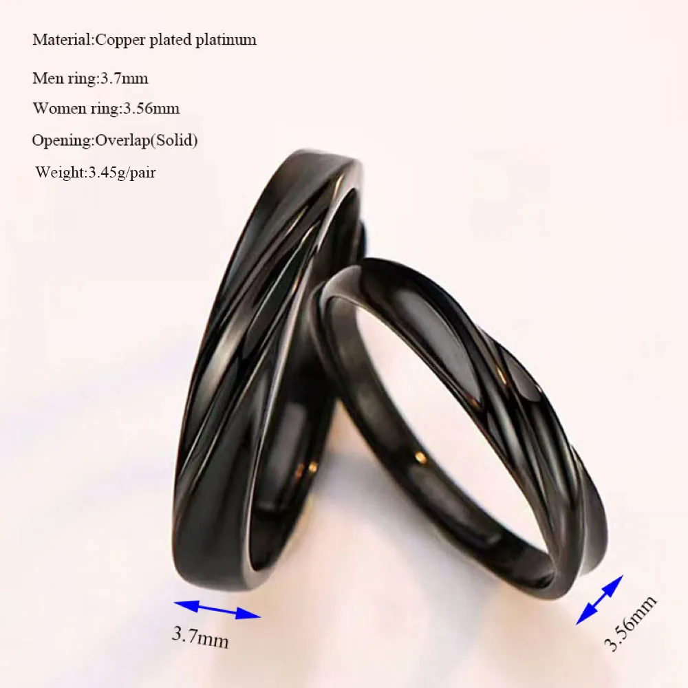 Titanium Black Ring For Men Simple and Cool Plating and Polish Craft | Black  wedding rings, Rings for men, Black rings