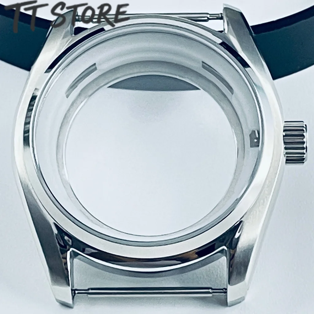 Elegant 40mm Silver Sapphire Glass Watch Case