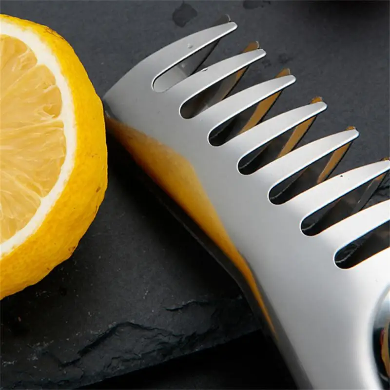 Portable Non-slip Stainless Steel Food Grade Kitchen Clip Deepen Jagged Noodle Clip Extended Handle Comb Easy To Get Bbq Tongs