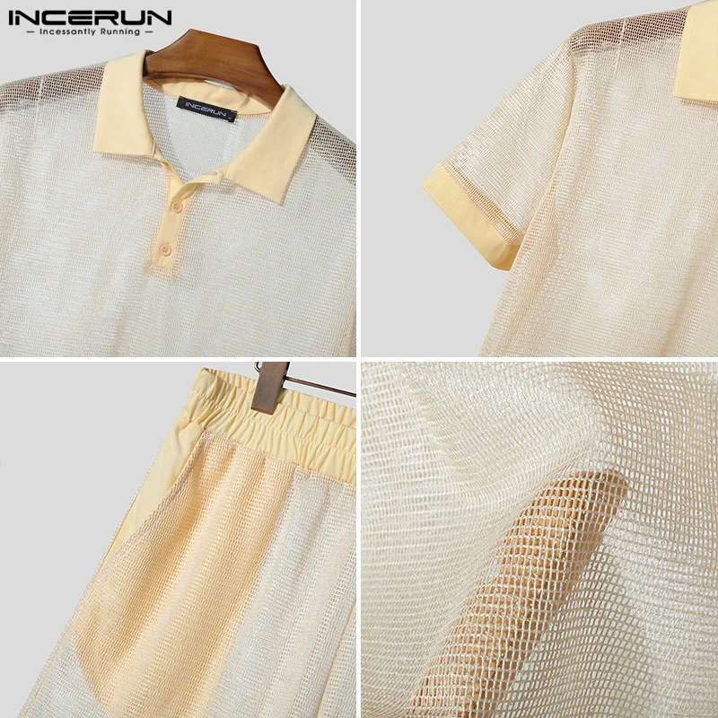 الرجال مجموعات قصيرة موضة الجوف خارج INCERUN قطعتي...