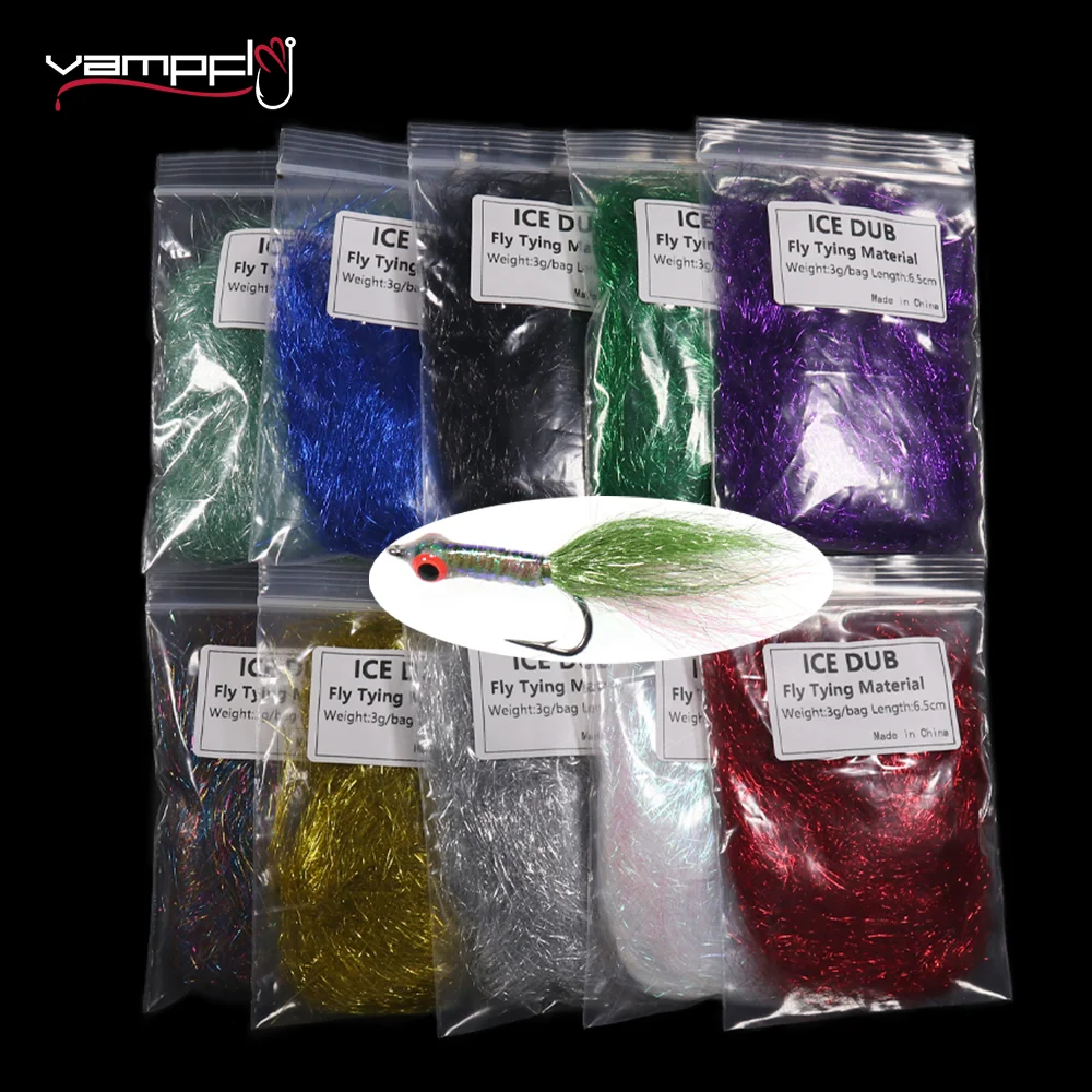 Vampfly Soft Prism Ice Dubbing Fiber Fly Tying Materiale Per La Legatura Di Ninfs Streamers Gamberetti Fly Trout Fishing Lure Accessori