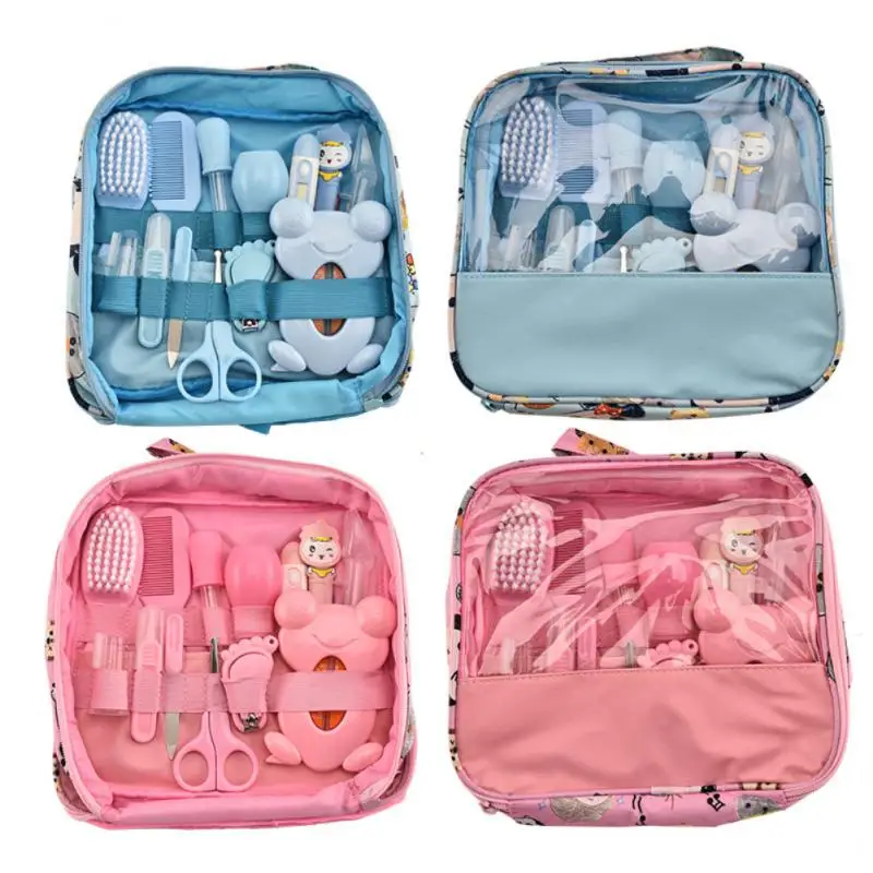 1-13Pcs/Set Newborn Baby Kid Nail Hair Health Care Thermometer Grooming Brush Kit Clipper Scissor Multifunction Baby Hygiene Kit