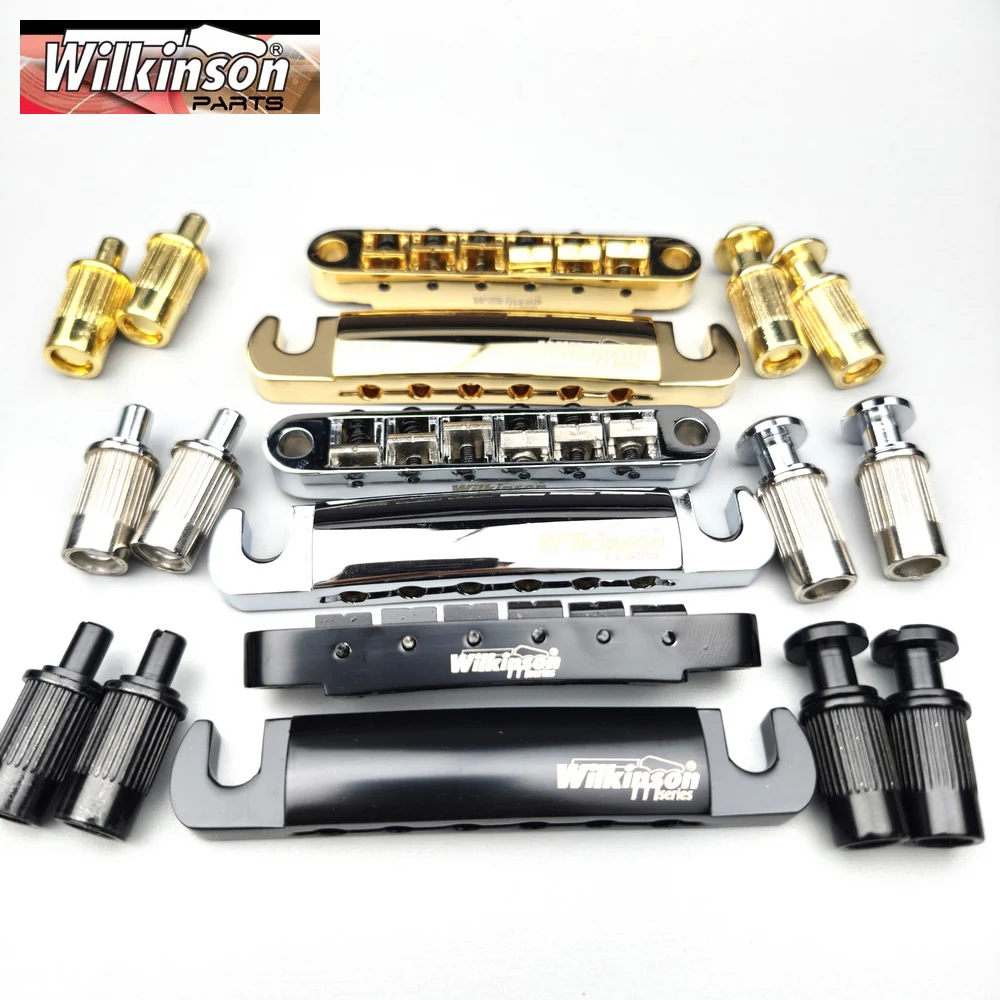 Original Wilkinson Tune-O-Matic Style Lespaul LP SG E-Gitarrenbrücke Chrom Silber Schwarz Gold WOGT1+WOGB2