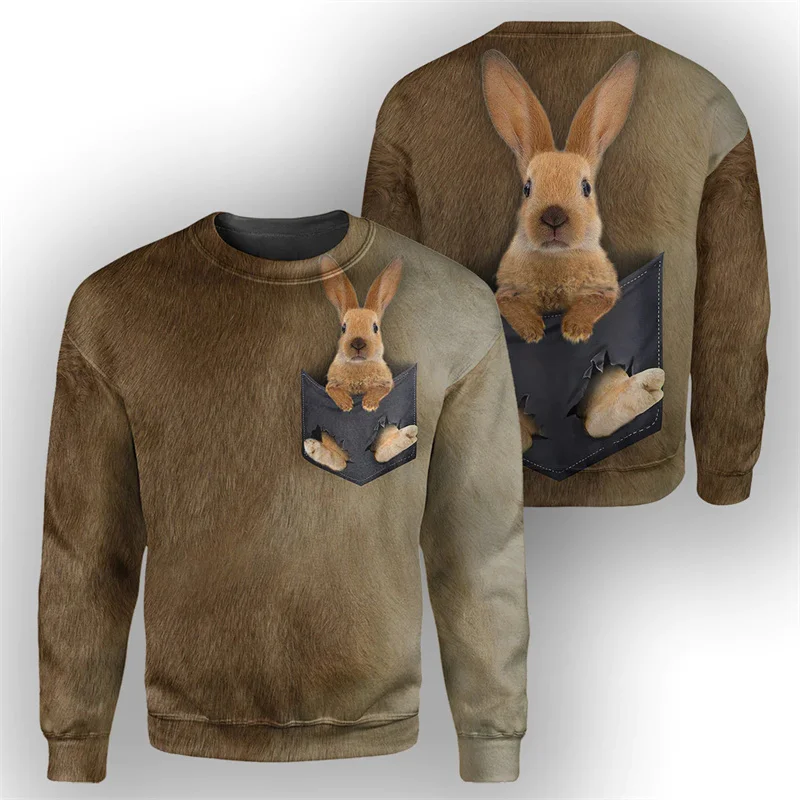 

New Autumn 3D Cute Animals Sloth Rabbit Foxs Print Sweatshirts For Men Kid Fashion Funny Pullovers Top Long Sleeves Clothes Tops