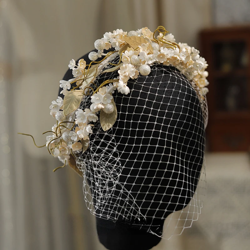 Stunning Lily of The Valley Bridal Hair Accessory with Veil