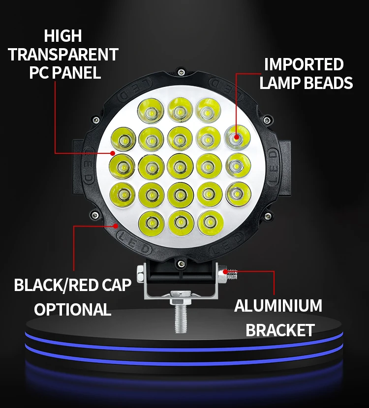 7inch Auto Work Light Flood Fog Led Light Round LED Offroad LED Bar Spot Lamp12V
