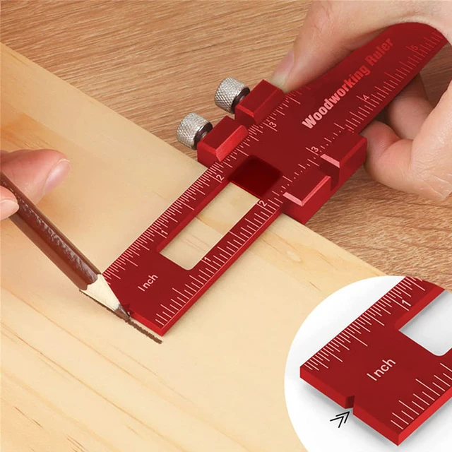 Règle de précision en aluminium avec butées de glissière en métal T-Track,  outils de travail de calcul, outil de disposition de poche, pouce et  balance moyenne - AliExpress